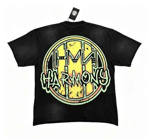 HARMONY Men's Vintage Grim Reaper Graphic Oversized T-Shirt – Double-Sided Unisex Streetwear Tee