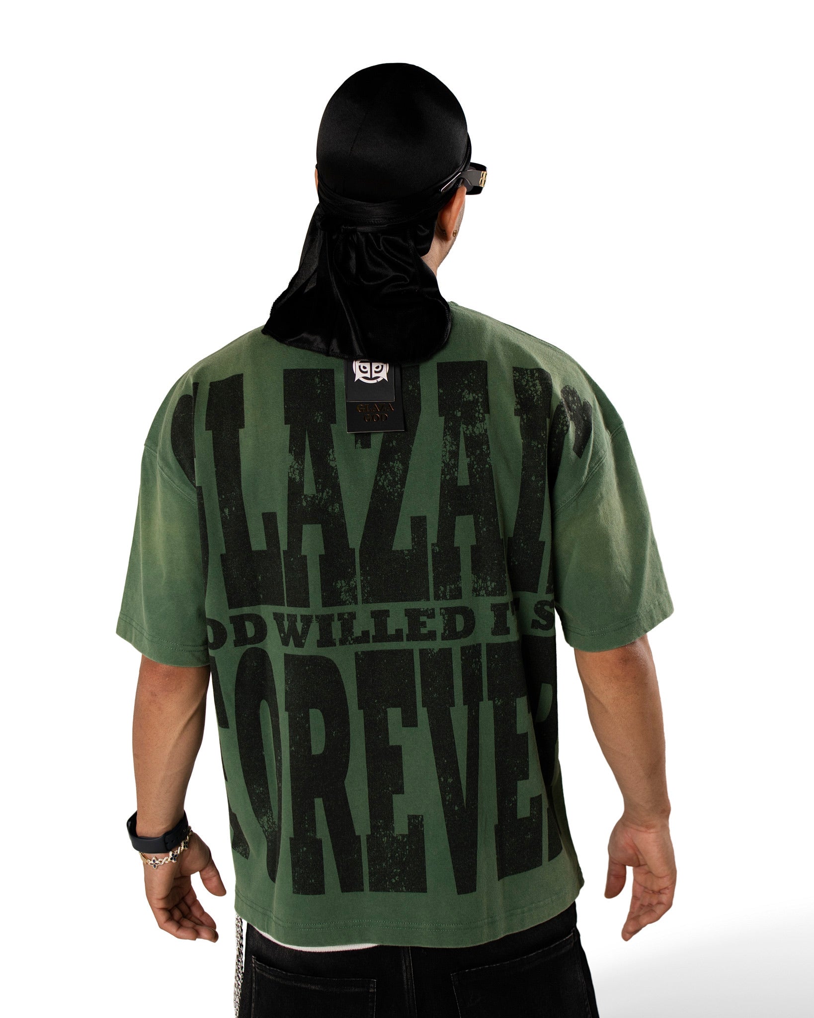 GLAZA GOD Luz Verde- Heavyweight Acid Wash Oversized Tee