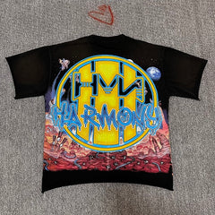 HARMONY Vintage Sci-Fi Robot Graphic Oversized T-Shirt – Unisex Streetwear Tee