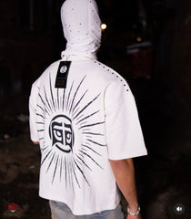 GLAZA GOD Borders - T-Shirt Oversized-WHITE vol.33