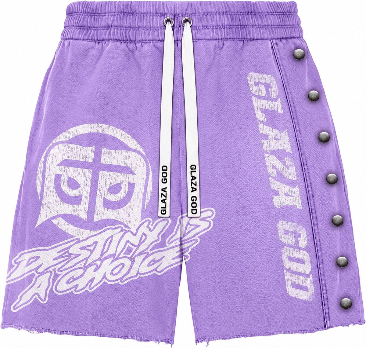 GLAZA GOD Heavyweight French Terry Shorts – Purple Wash