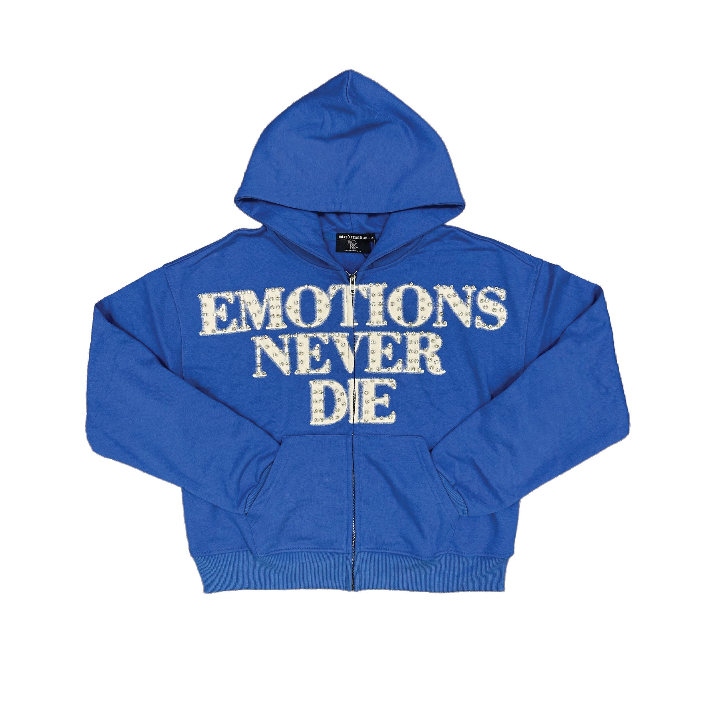 Blue ‘End’ Rhinestone Hoodie