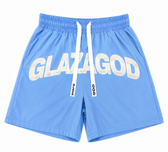 GLAZA GOD Short Waterproof Premium - Heavyweight Streetwear -BLUE