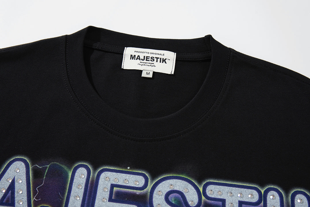 MAJESTIK Men's Fantasy Graphic Oversized T-Shirt – Vintage Streetwear Double-Sided Print Casual Tee