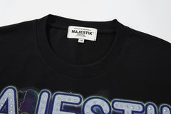MAJESTIK Men's Fantasy Graphic Oversized T-Shirt – Vintage Streetwear Double-Sided Print Casual Tee