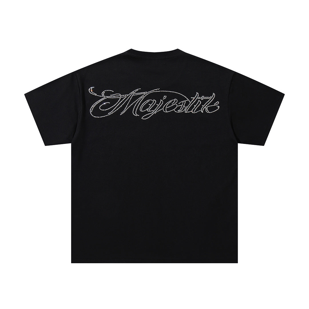 MAJESTIK Men's Y2K Graphic Oversized T-Shirt – Futuristic Streetwear Double-Sided Print Casual Tee