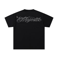 MAJESTIK Men's Y2K Graphic Oversized T-Shirt – Futuristic Streetwear Double-Sided Print Casual Tee