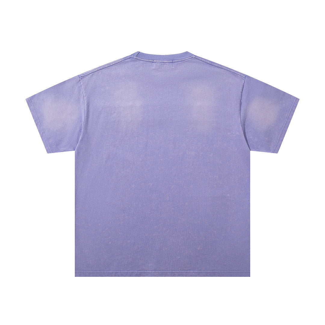 MAJESTIK Men's Vintage Graphic Oversized T-Shirt – Purple Retro Streetwear Washed Casual Tee