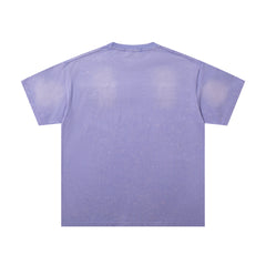 MAJESTIK Men's Vintage Graphic Oversized T-Shirt – Purple Retro Streetwear Washed Casual Tee