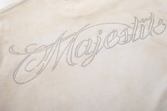 MAJESTIK Men's Vintage Graphic Oversized T-Shirt – Racing Streetwear Double-Sided Print Casual Tee