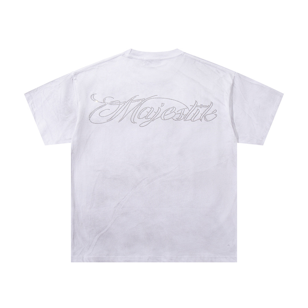 MAJESTIK Men's Vintage Graphic Oversized T-Shirt – Gothic Streetwear Double-Sided Print Casual Tee