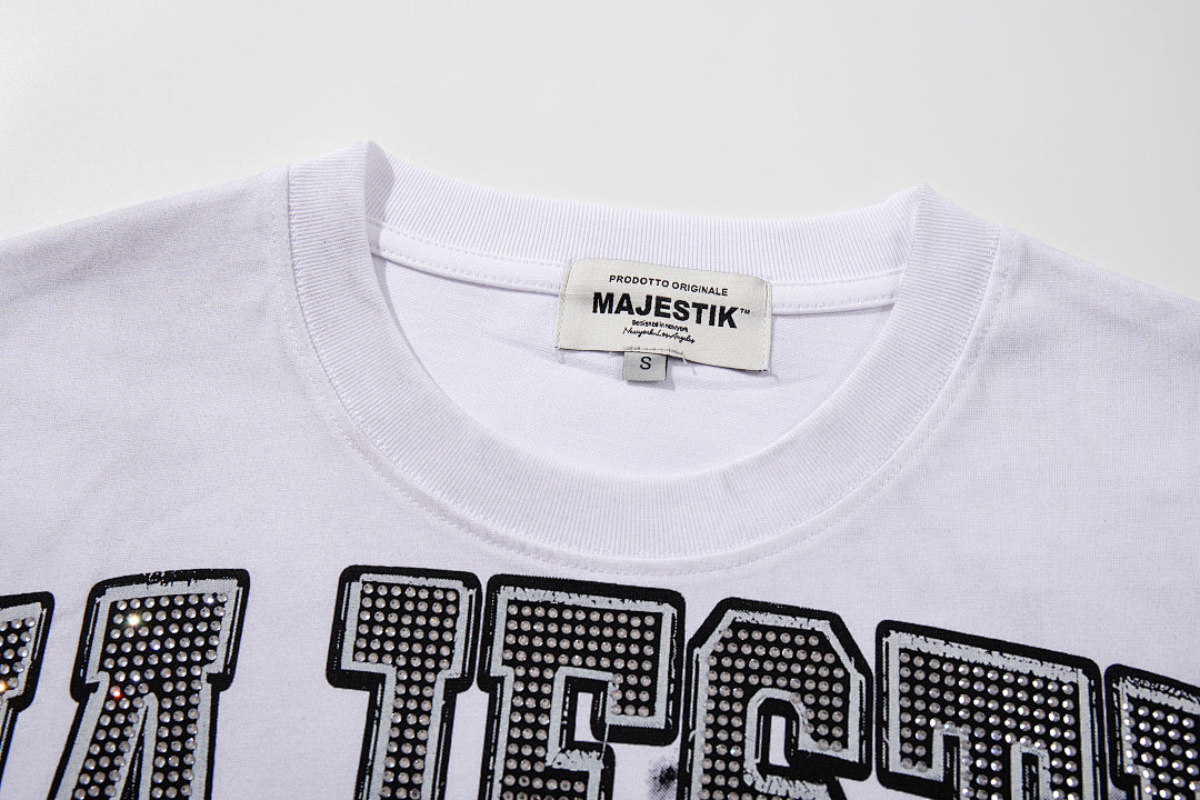 MAJESTIK Men's Vintage Graphic Oversized T-Shirt – Gothic Streetwear Double-Sided Print Casual Tee