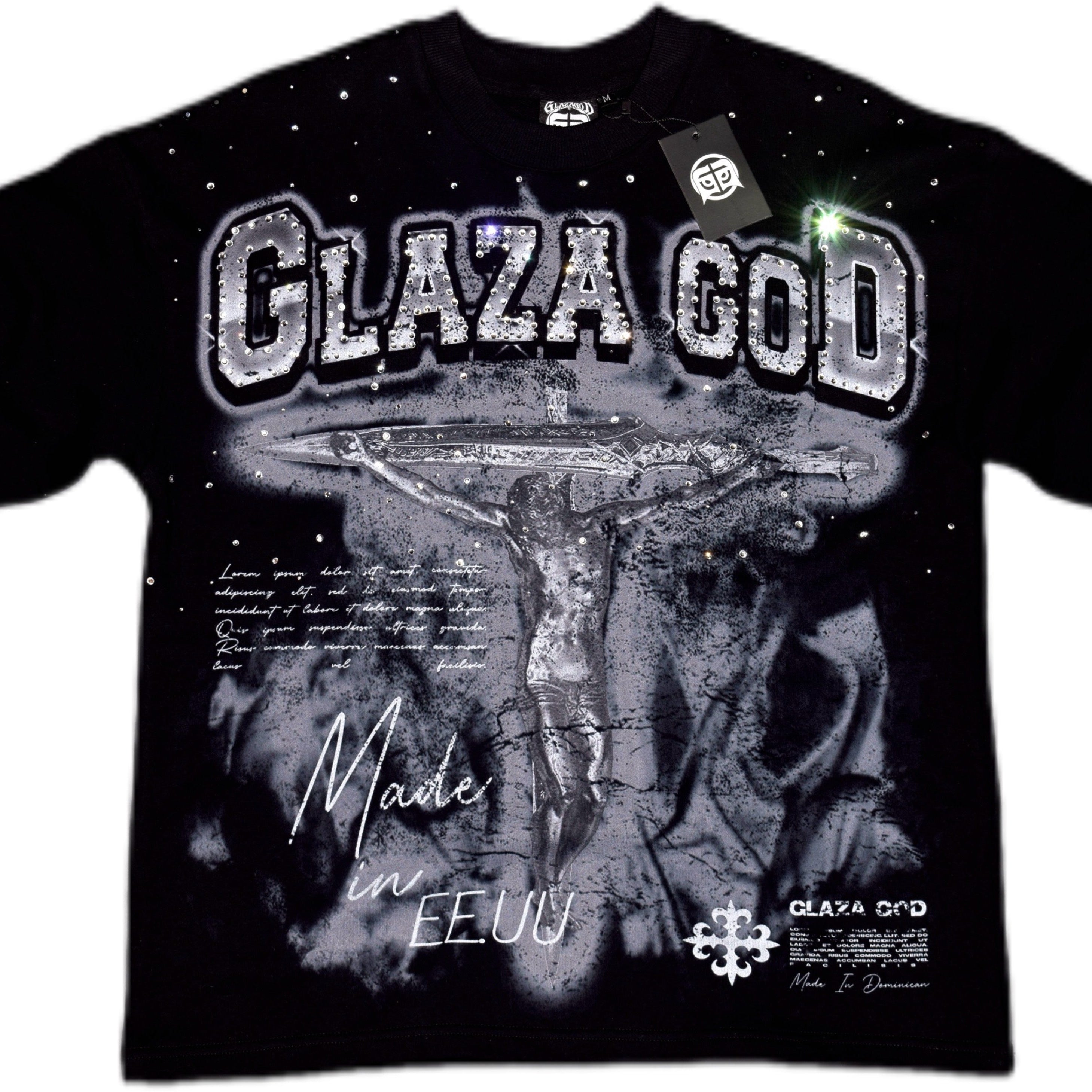 GLAZA GOD Crucifixion -Vol. 5-  T-Shirt Oversized-BLACK