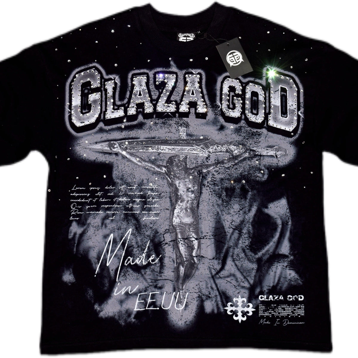 GLAZA GOD Crucifixion -Vol. 5-  T-Shirt Oversized-BLACK