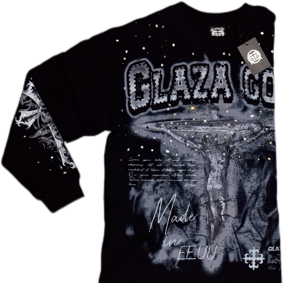 GLAZA GOD Suffering -Vol. 2- Long Sleeve-BLACK