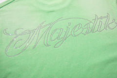 MAJESTIK Men's Vintage Graphic Oversized T-Shirt – Green Streetwear Washed Casual Tee