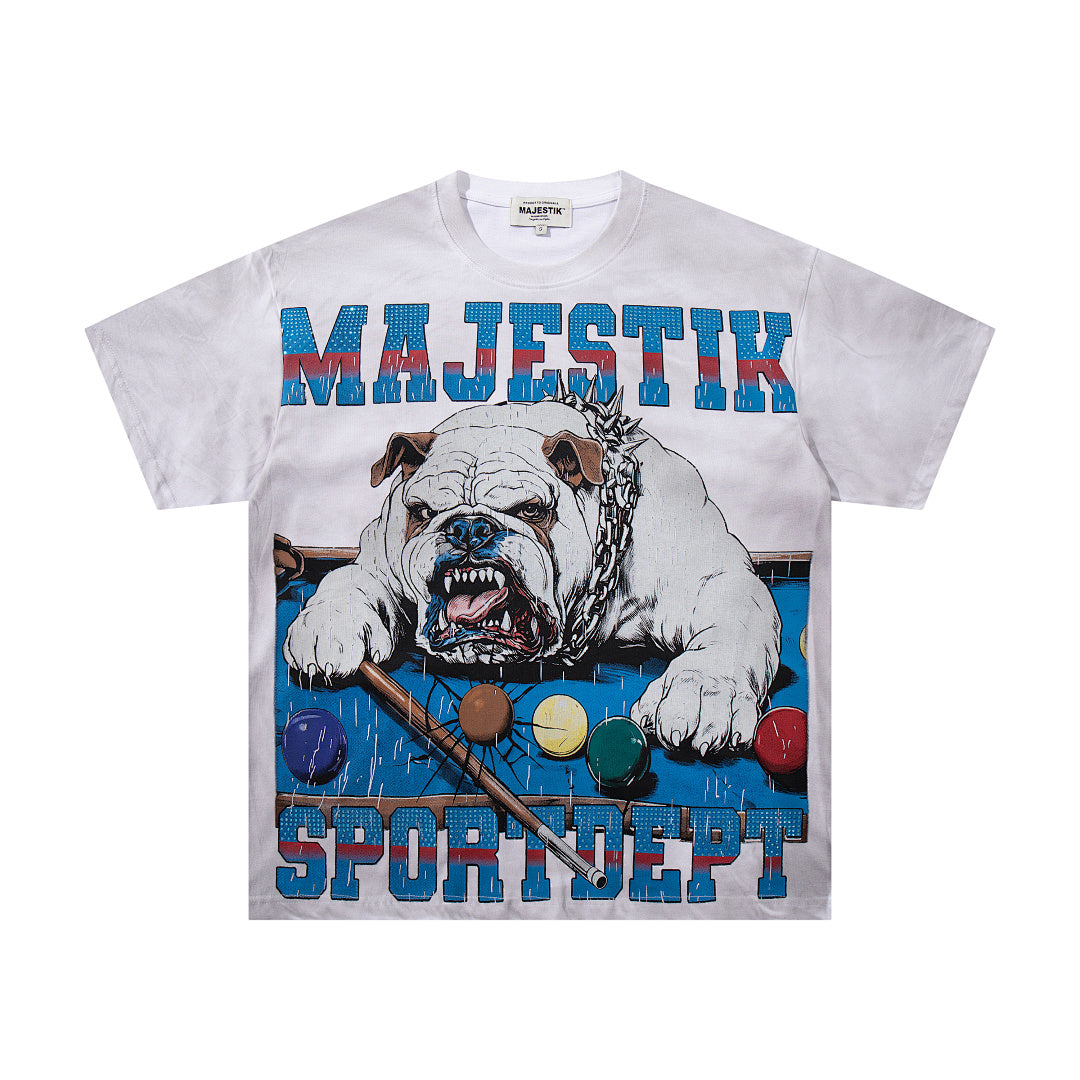 MAJESTIK Men's Vintage Graphic Oversized T-Shirt – Retro Streetwear Double-Sided Print Casual Tee