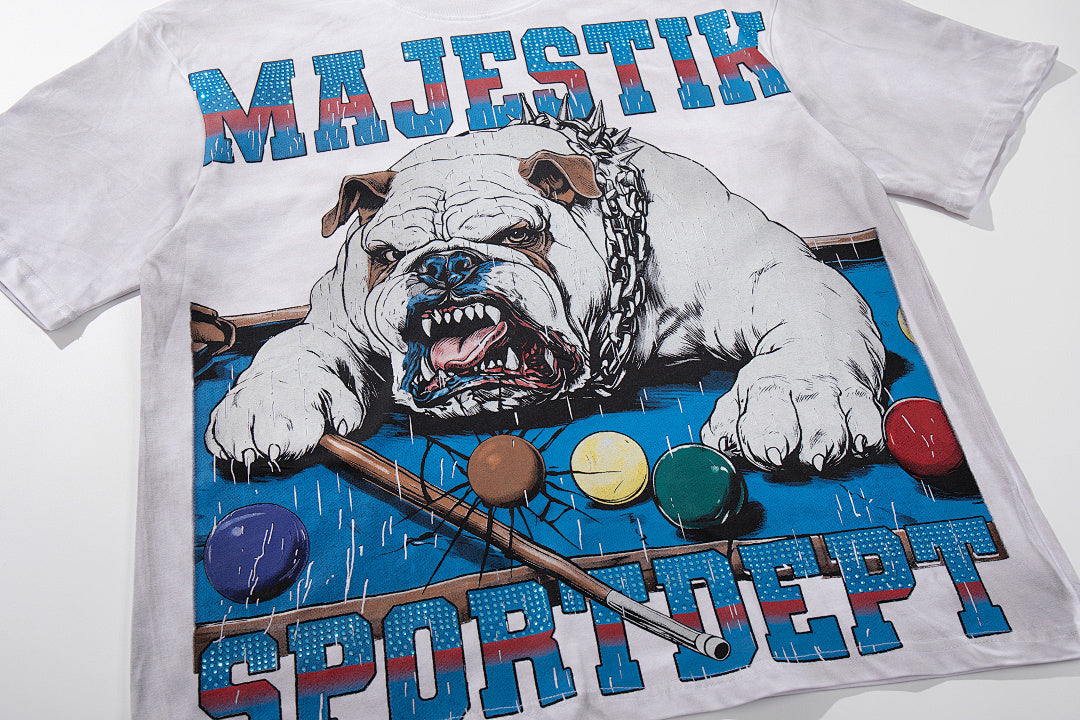 MAJESTIK Men's Vintage Graphic Oversized T-Shirt – Retro Streetwear Double-Sided Print Casual Tee
