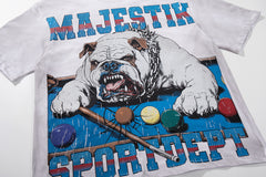 MAJESTIK Men's Vintage Graphic Oversized T-Shirt – Retro Streetwear Double-Sided Print Casual Tee