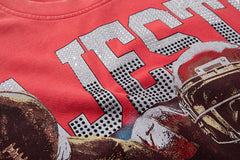 MAJESTIK Men's Vintage Graphic Oversized T-Shirt – Red Streetwear Double-Sided Print Casual Tee