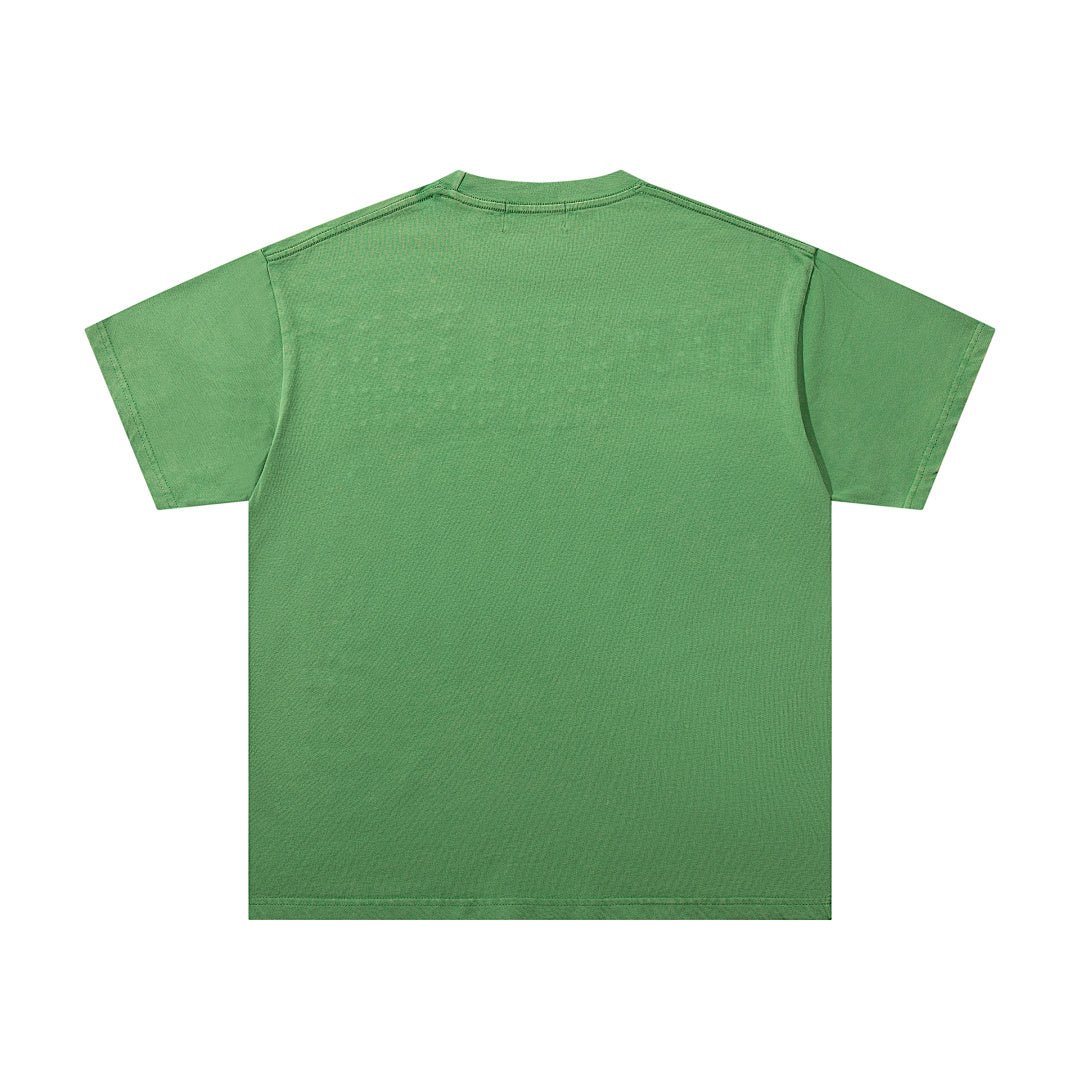MAJESTIK Men's Vintage Graphic Oversized T-Shirt – Green Streetwear Washed Casual Tee