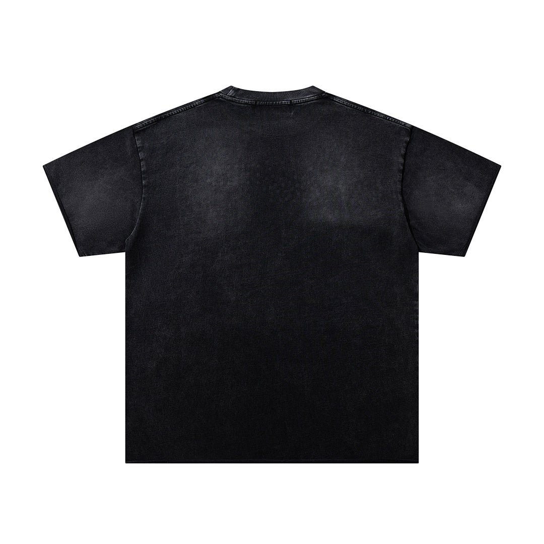 MAJESTIK Men's Vintage Graphic Oversized T-Shirt – Dark Streetwear Double-Sided Print Casual Tee