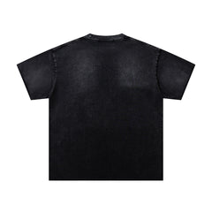 MAJESTIK Men's Vintage Graphic Oversized T-Shirt – Dark Streetwear Double-Sided Print Casual Tee