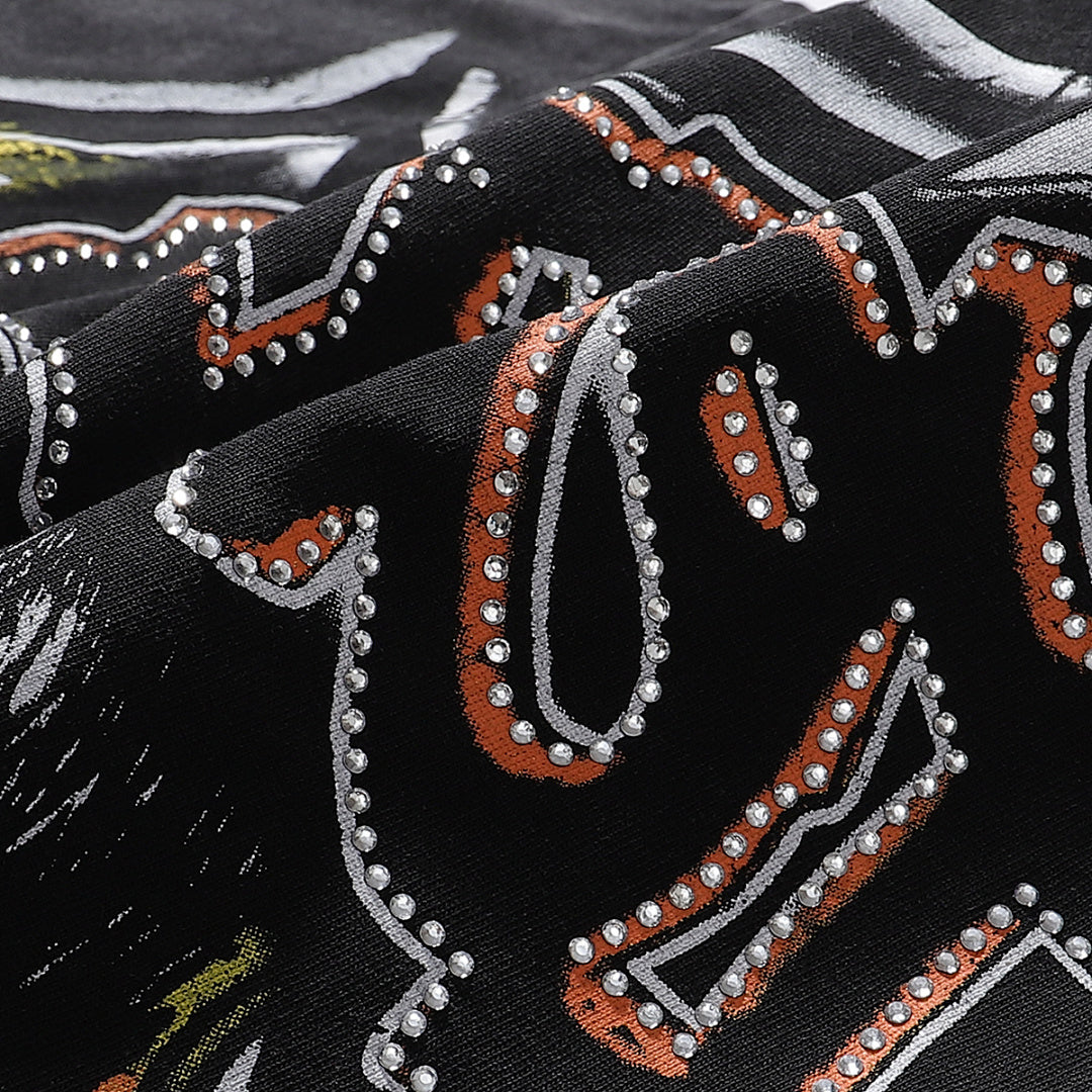 MAJESTIK Men's Vintage Graphic Oversized T-Shirt – Abstract Streetwear Retro Casual Tee