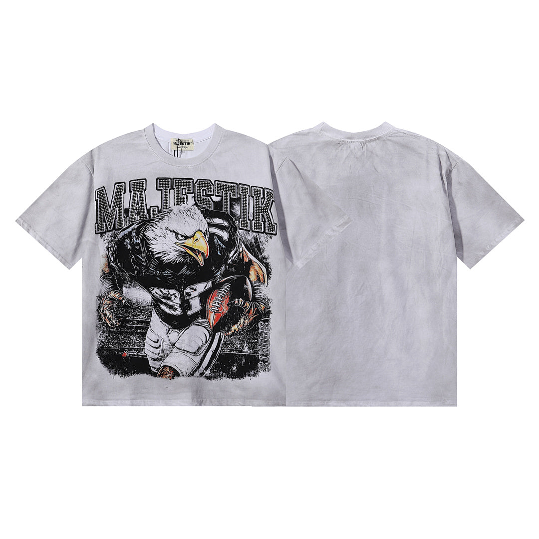 MAJESTIK Men's Vintage Graphic Oversized T-Shirt – Gothic Streetwear Retro Casual Tee