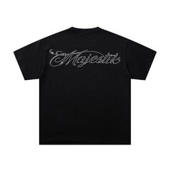 MAJESTIK Men's Fantasy Graphic Oversized T-Shirt – Dark Streetwear Double-Sided Print Casual Tee