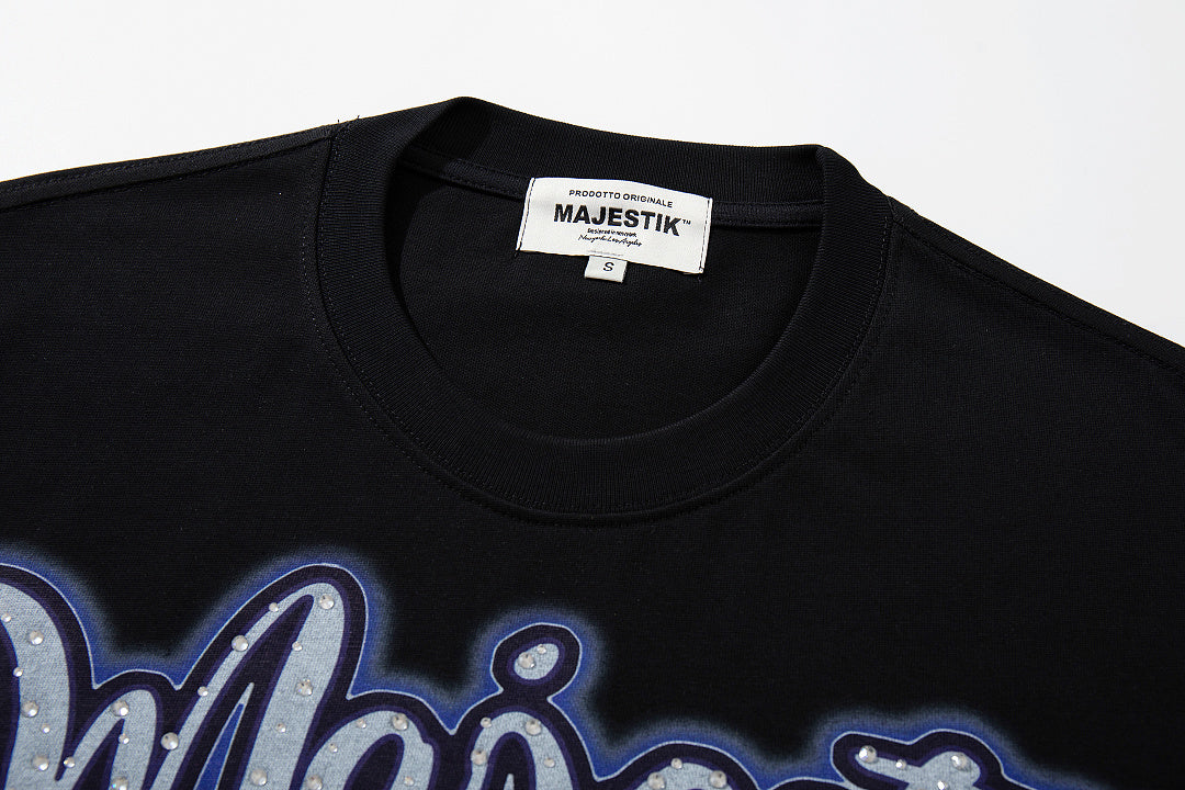 MAJESTIK Men's Fantasy Graphic Oversized T-Shirt – Dark Streetwear Double-Sided Print Casual Tee