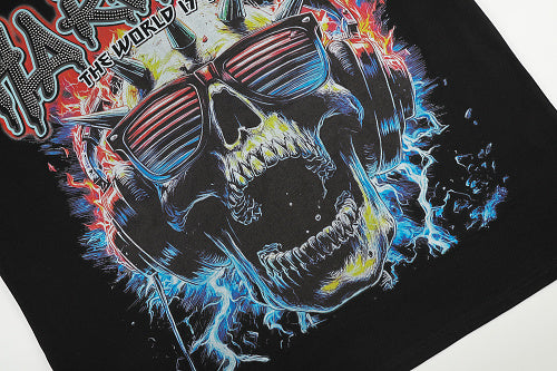 HARMONY Vintage Harmony Skull Graphic Oversized T-Shirt – Double-Sided Unisex Streetwear Tee