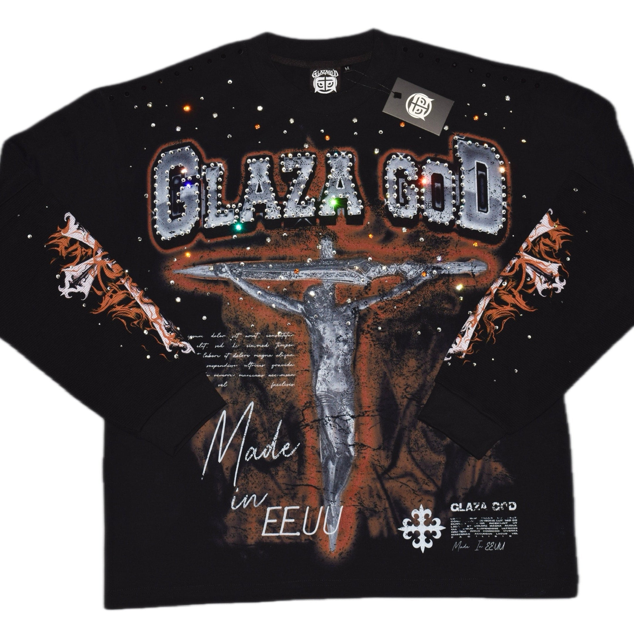 GLAZA GOD CRUCIFIXION -Vol. 004 - Long Sleeve--ORANGE