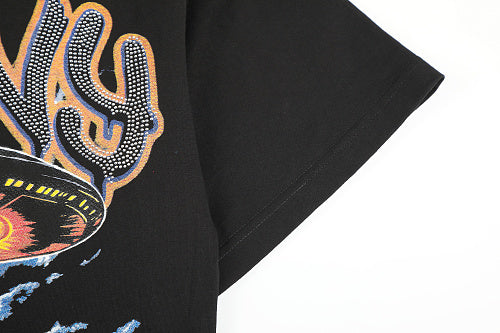 HARMONY Vintage Harmony UFO Graphic Oversized T-Shirt – Double-Sided Unisex Streetwear Tee