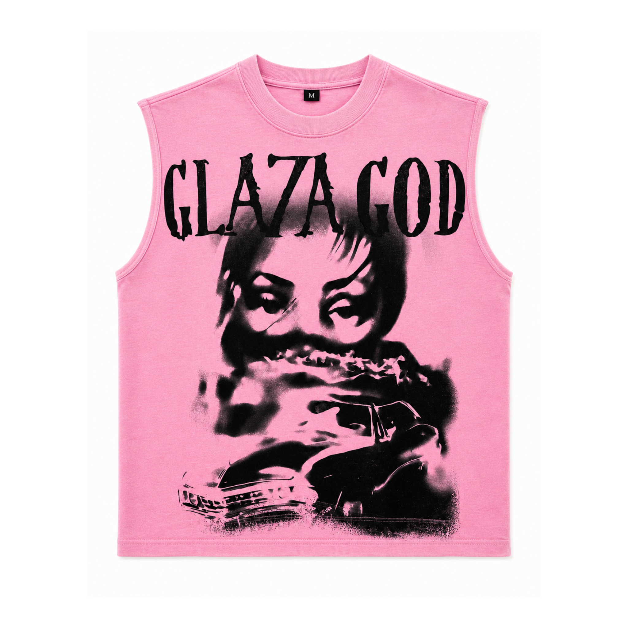 GLAZA GOD Action – Heavyweight Acid Wash Sleeveless Tee