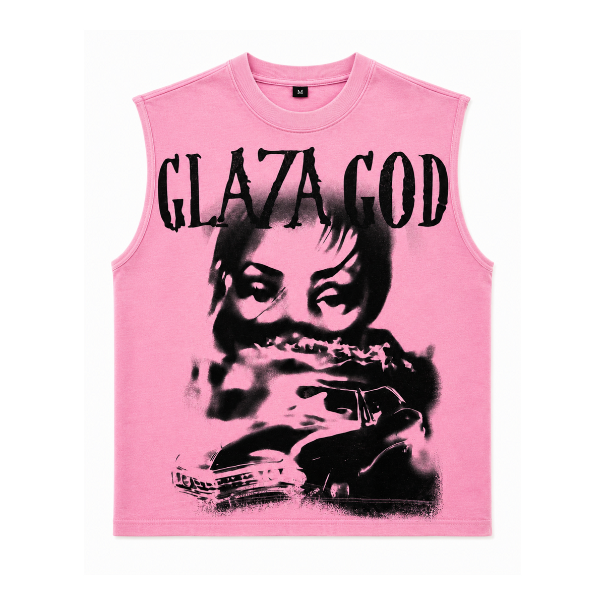 GLAZA GOD Action – Heavyweight Acid Wash Sleeveless Tee