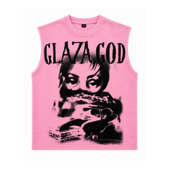 GLAZA GOD Action – Heavyweight Acid Wash Sleeveless Tee