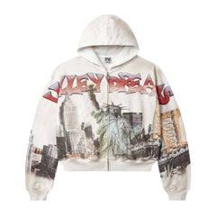 Vale Forever NYC Zip Up Hoodie White